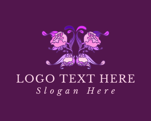 Floral Butterfly Rose logo