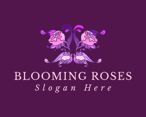 Floral Butterfly Rose logo design