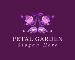 Floral Butterfly Rose logo design