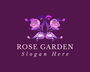 Floral Butterfly Rose logo design