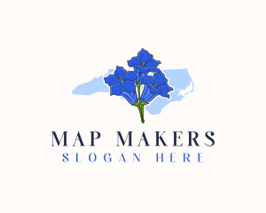 North Carolina Flower Gentian logo design