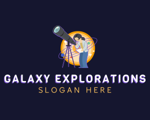 Astronomer Telescope Cosmos logo design