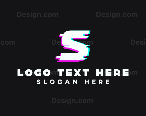 Italic Glitch Letter S Logo