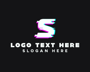 Italic Glitch Letter S logo