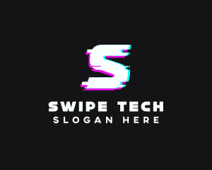 Italic Glitch Letter S logo design