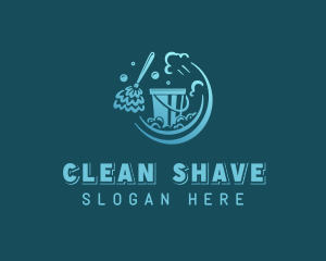 Cleaning Bucket Mop logo design