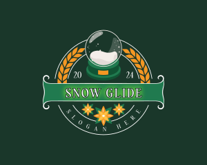 Snow Globe Poinsettia logo design