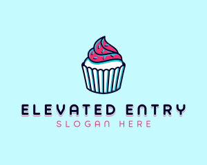 Sprinkle Cupcake Dessert Logo