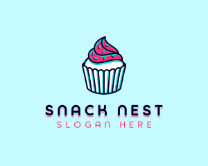 Sprinkle Cupcake Dessert logo design