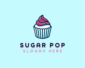 Sprinkle Cupcake Dessert logo design