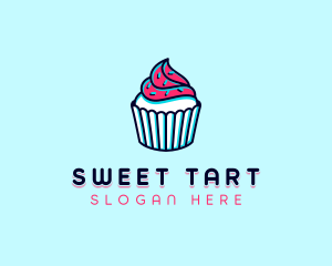 Sprinkle Cupcake Dessert logo design