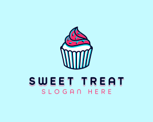 Sprinkle Cupcake Dessert logo design