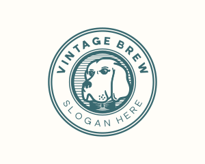 Hipster Bowtie Dog logo design