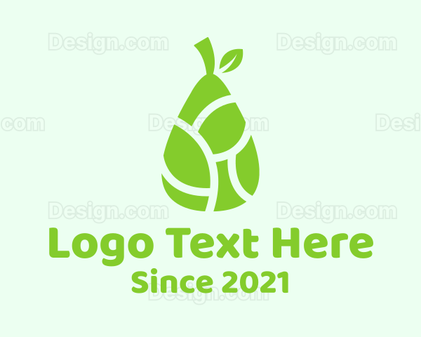 Green Pear Fruit Logo