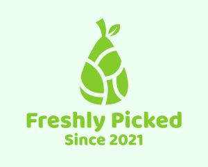 Green Pear Fruit  logo design