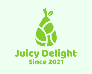 Green Pear Fruit  logo design