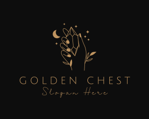 Golden Hand Diamond logo design