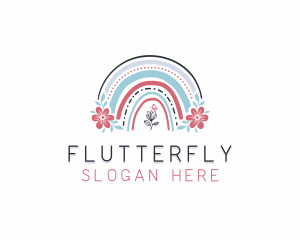 Nursery Butterfly Rainbow logo design