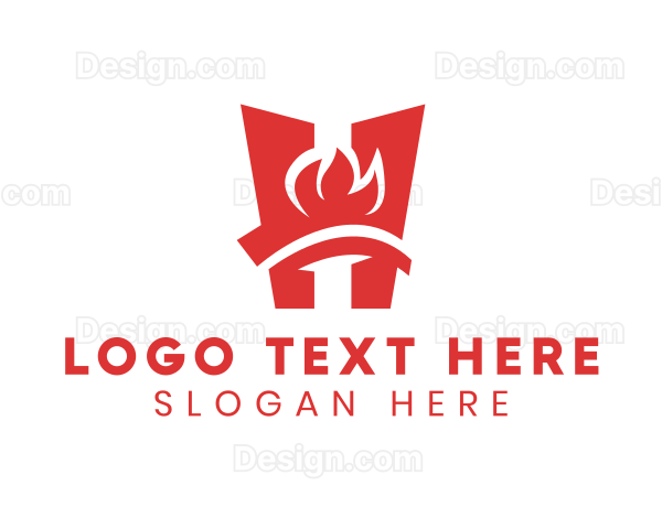 Flaming Letter H Logo
