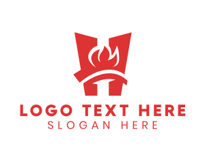 Flaming Letter H logo