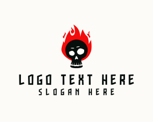 Spooky Fire Skull logo