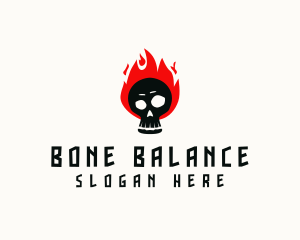 Spooky Fire Skull logo