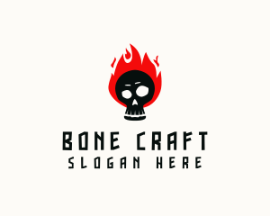 Spooky Fire Skull logo design