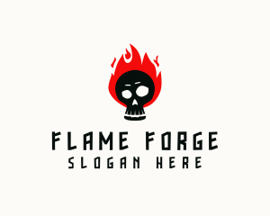 Spooky Fire Skull logo design