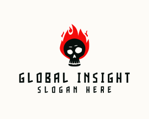 Spooky Fire Skull logo
