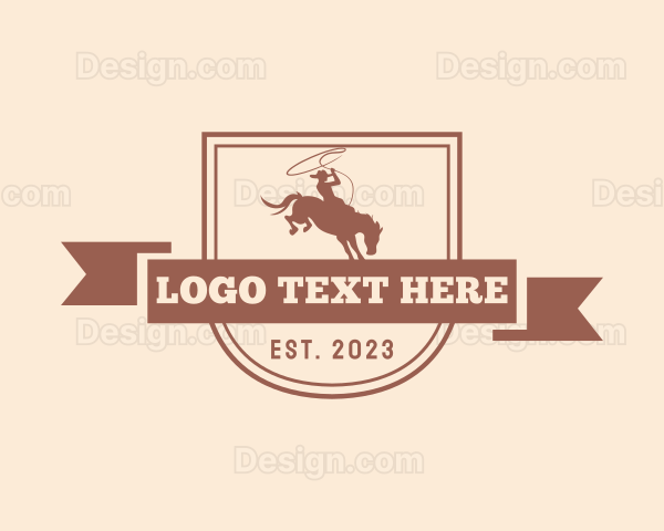 Cowboy Horse Badge Logo
