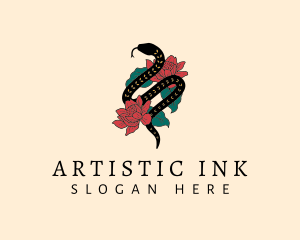 Snake Floral Tattoo logo