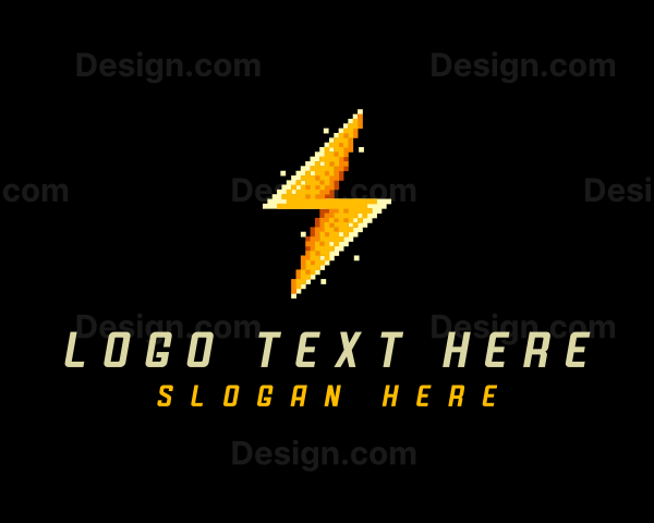 Pixel Lightning Bolt Logo