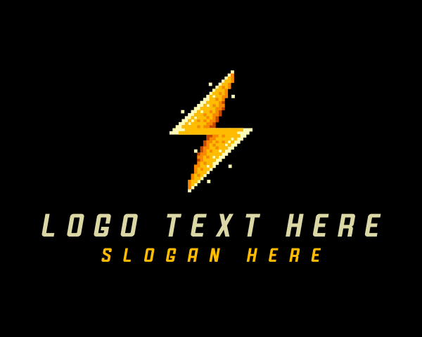 Pixel Lightning Bolt logo