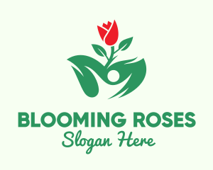 Human Rose Plant logo design