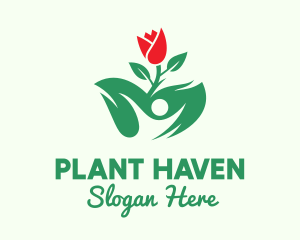 Human Rose Plant logo design