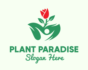 Human Rose Plant logo design