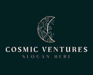 Cosmic Floral Moon logo design