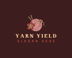 Flower Yarn Crochet logo design