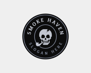 Skull Smoking Pipe logo