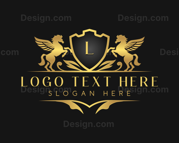 Luxury Pegasus Shield Logo