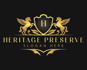 Luxury Pegasus Shield logo design