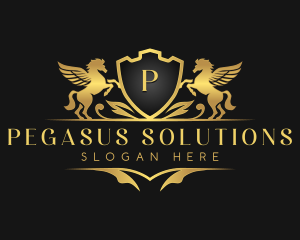 Luxury Pegasus Shield logo design