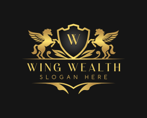 Luxury Pegasus Shield logo design