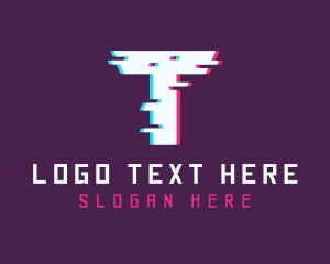 Letter - Cyber Anaglyph Letter T logo design