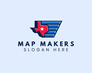 Texas Star State Map logo design