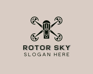 Flying Drone Surveillance logo design