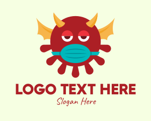 Viral - Red Sick Evil Virus Monster logo design