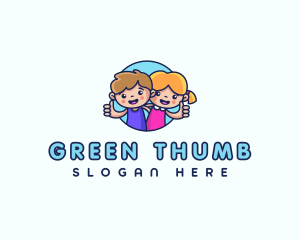 Kids Thumbs Up Children logo design