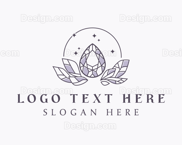 Elegant Crystal Leaf Logo