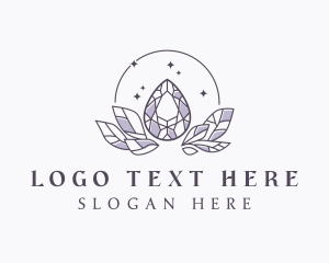 Elegant Crystal Leaf logo